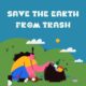 save the world from trash illustration - trash compactors