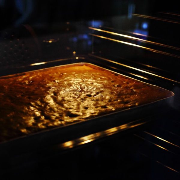 Brownies in a conventional oven baking