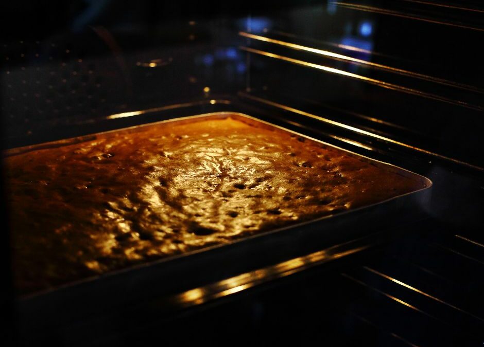 Brownies in a conventional oven baking