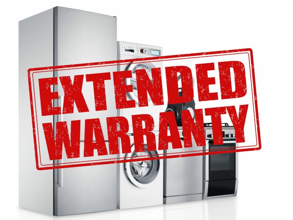 Appliances with an extended warranty stamp over them.